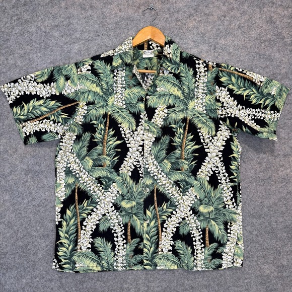 Go Barefoot Other - Vintage Go Barefoot Hawaiian Aloha Shirt Mens Large Palm Trees Flowers Camp USA